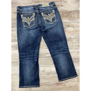 Vigoss New York Capri Jeans Mis Rise Rhinestone Women’s Junior’s Sz 5/6